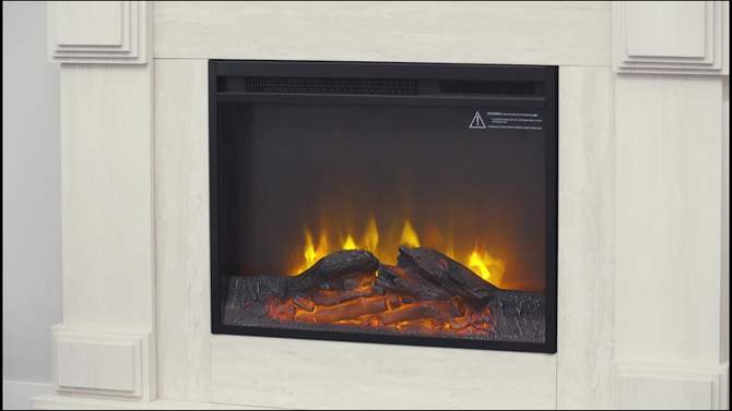 Hestia Faux Marble Electric Fireplace Mantle Gray - Teamson Home, 2 of 11, play video