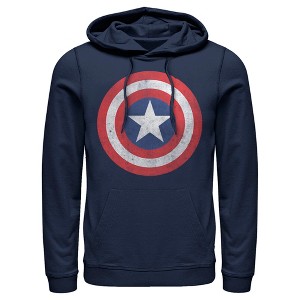 Men's Marvel Captain America Classic Shield Pull Over Hoodie - 1 of 4