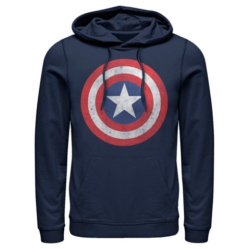 Men\'s : Target Pull Classic Marvel Shield Hoodie Over Captain America