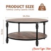 Round Coffee Table for Living Room Rustic Center Table with Storage Shelf Wood Circle Coffee Table with Sturdy Metal Legs, Easy Assembly - 2 of 4