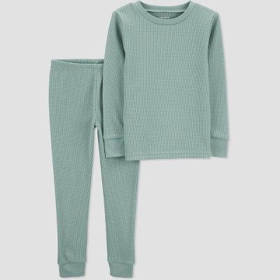 Image of Carter's Just One You®️ Toddler Boys' 2pc Snug Fit Solid Pajama Set - Green 3T