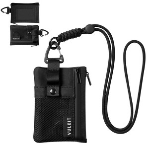 Small RFID Wallet for Women & Men – Minimalist Zipper Wallet with ID Window, Keychain & Carabiner, Holds 15 Cards - 1 of 4