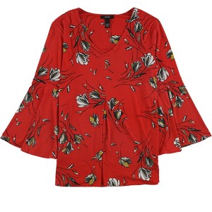 Alfani Womens Pleated Floral Pullover Blouse - 1 of 1