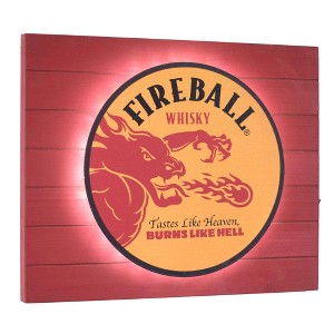 Fireball Whisky Vintage Metal Backlit LED Wall Sign - American Art Decor - 1 of 4