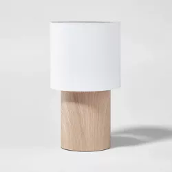 Modern Metal Table Lamp Wood (Includes LED Light Bulb) Natural - Pillowfort™