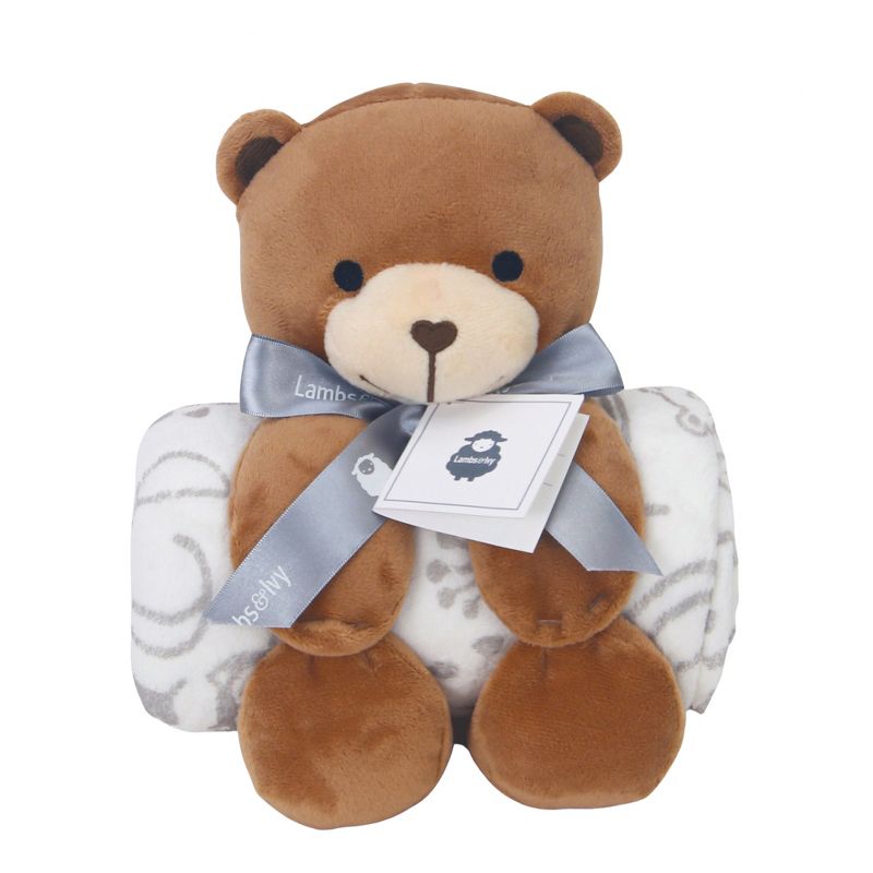 Bedtime Originals Plush Bear Stuffed Animal & Fox Baby Blanket Gift Set, 1 of 6