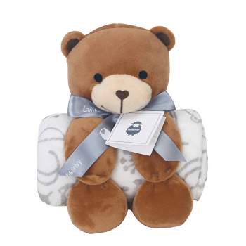 Bedtime Originals Plush Bear Stuffed Animal & Fox Baby Blanket Gift Set