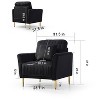 NicBex Velvet Accent Chair,Upholstered Living Room Chairs with Tufted Backrest and Metal Legs,Mid-Century Armchair,Accent Chairs for Bedroom,Black - 3 of 4