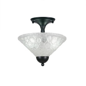 Toltec Lighting Any 2 - Light Flush Mount in  Matte Black with 12" Italian Bubble Shade - 1 of 1