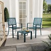 3 Piece Outdoor Bistro Set, Stackable Patio Conversation Set with Square Table and Chair for Indoor & Outdoor Porch Garden Patio Deck - 4 of 4