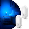 DORESshop 2-Pack 0.6W Plug-in Motion Sensor Night Lights, Half-Glow Horizontal Design, Blue Light, Adjustable 50%-100%, US Plug - 2 of 4