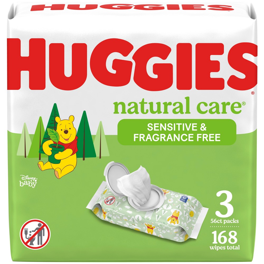 Photos - Baby Hygiene Huggies Natural Care Sensitive Unscented Baby Wipes - 168ct 