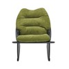Vynxaria 30.31-Inch Green Velvet Rocking Chair - Cozy Single Seat for Relaxation - 4 of 4