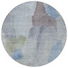 Denim Blue And Gray Abstract Washable Indoor Outdoor Area Rug - 4 of 4