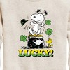 Boys' - Peanuts - Lucky Snoopy Graphic Long Sleeve Fleece Sweatshirt - 2 of 4