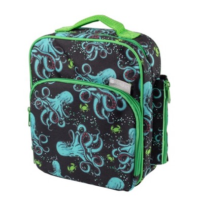 Bentology Insulated Lunch Box w Snack Pocket & Water Bottle Holder - Boys or Kids Lunchbox Tote Keeps Food Hotter or Colder Longer - Reusable Bag Fits
