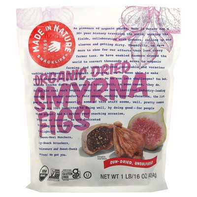 Made in Nature, Organic Dried Smyrna Figs, Sun-Dried, Unsulfured, 1 lb