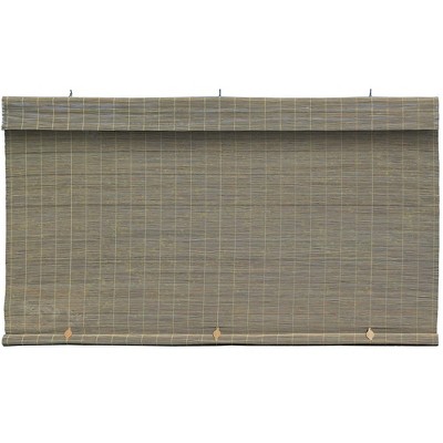 Outdoor Imperial Matchstick Rayon from Bamboo Cord-Free Natural Rollup Blinds - Radiance