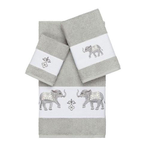 BLESS LINEN Natural Huckaback Pure Linen Towel Set of 3, Natural Gray