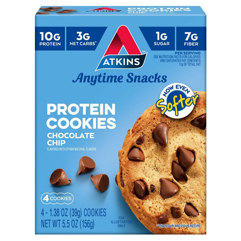 Atkins Chocolate Chip Protein Cookie - 4pk/5.5oz, 1 of 10