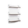 COWLOWN Walnut Wall Mounted Rustic Decorative Hanging Metal Bracket with 3 Shelfs - 3 of 4