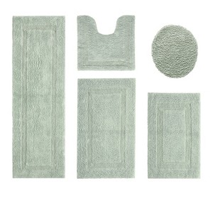 Lux Premium 100% Cotton Tufted Solid Reversible 5 PC Bath Rug Set – Ultra-Soft, Water-Absorbent, Durable, Machine Washable Bathroom Rug - 1 of 4