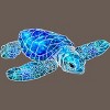 Women's Design By Humans Blue And Green Watercolor Sea Turtle By Maryedenoa Racerback Tank Top - 2 of 3