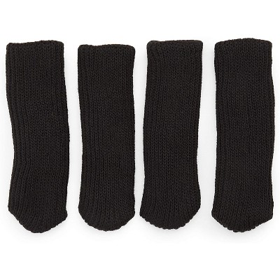 Okuna Outpost 40 Pack Chair Socks, Black Furniture Protectors for Floors (1.4 x 4 in)