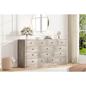 12 Drawer Dressers & Chests of Drawers, Wood Storage Drawer Dresser with Power Outlet - 1 of 4