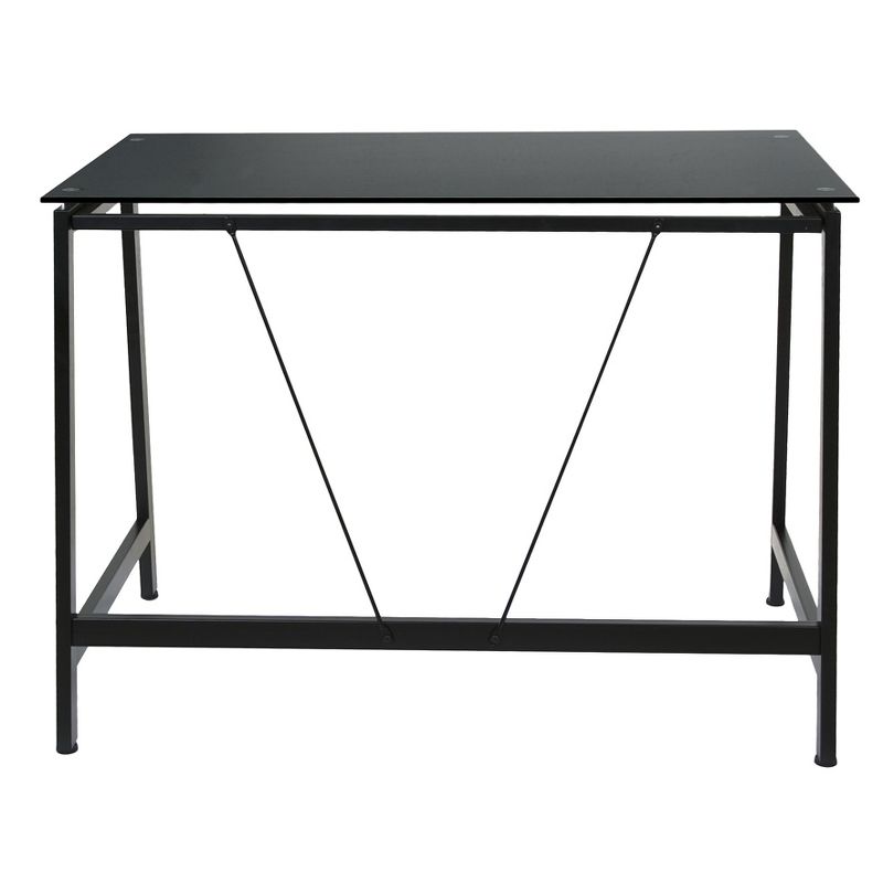 Contemporary Glass Writing Desk, Steel Frame - Onespace, 4 of 11