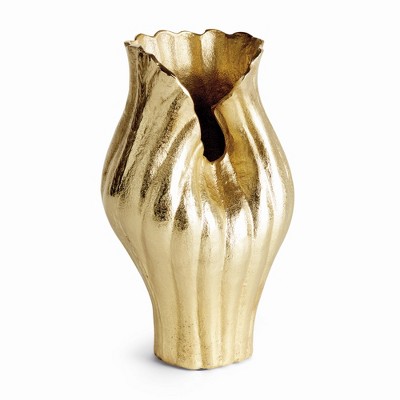 Plum & Post Rosalie Vase Large - Gold Aluminum Decorative Accent