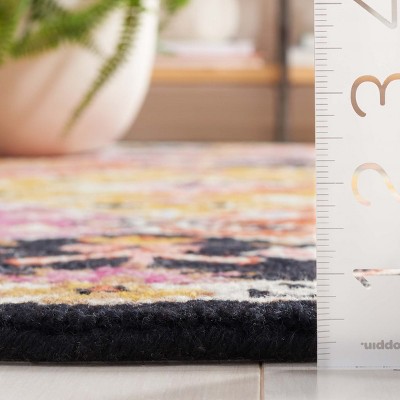 Handmade Black Multicolor Wool Tufted 60" x 36" Rug