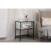 Elegant Lighting 21 inch mirrored one drawer end table in black - 3 of 4