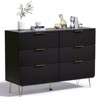 FONTOI Cabinet, Organizers and Storage, Storage Cabinet with 6 Smooth Sliding Drawers, Sideboard with Gold Handles, Black, 43.3*13.8*30 - 3 of 4