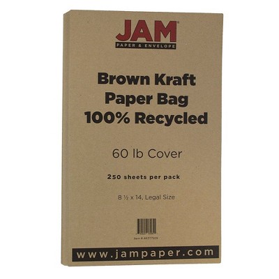JAM Paper Legal Matte 60lb Colored Cardstock 8.5x14 Coverstock Kraft Paper Bag 463117509B