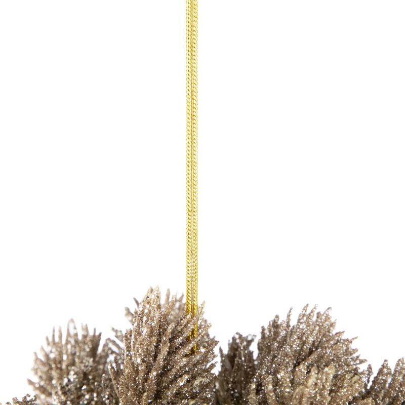 Northlight 6" Gold Glittered Pine Christmas Ball Ornament, 4 of 5