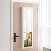SEVOBAL Decorative Wall Mirrors Large Capacity Flexible Jewelry Cabinet Simple Design For Installation Bedroom, white, 50.3"*6.4"*17.3" - 2 of 4