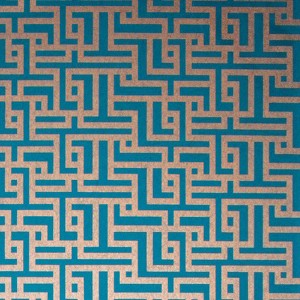 Zen Teal and Copper Geometric Paste the Wall Wallpaper - 1 of 4