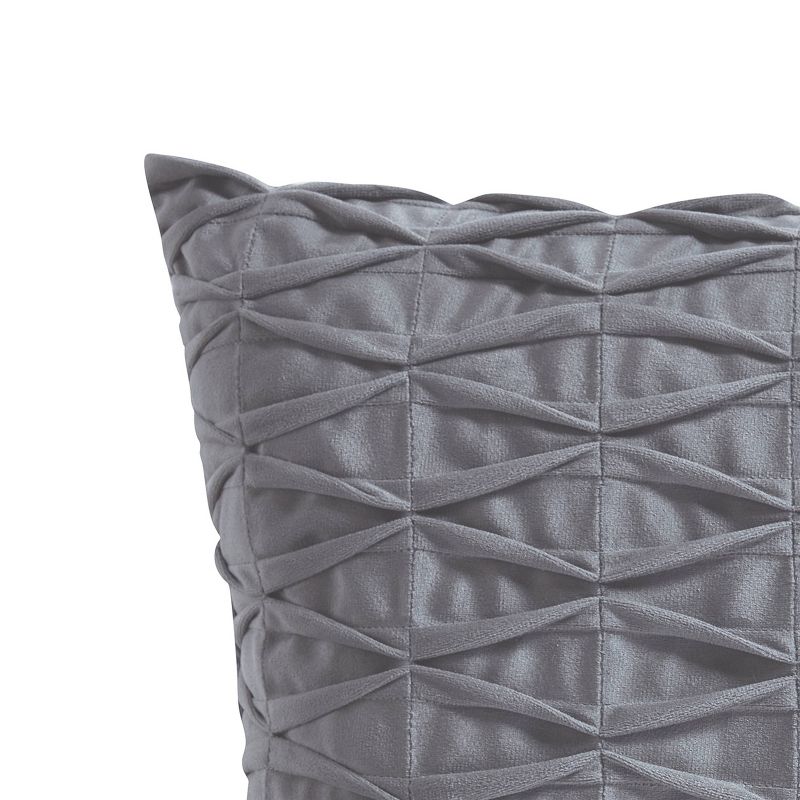 18&#34;x18&#34; Smocked Geo Square Throw Pillow Gray - VCNY Home, 4 of 7
