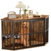 LOVMOR Furniture Dog Crate Corner, Dog Kennel Corner Wooden End Table with Bowl, Indoor Pet Crates Corner Side Table for Dogs - image 2 of 4