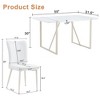 NicBex 5 PCS/7 PCS Cream-Style Piece White MDF Dining Table Set with 4/6 Vertical Line Design Backrest Chairs for Kitchen/Apartment,White - 3 of 4