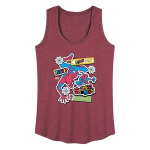 Women's - Marvel - Spidey Bright Stickers Graphic Racerback Tank - 1 of 4