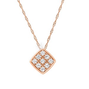 Pompeii3 VS 1/5Ct Diamond Pave Delicate Pendant Women's Necklace 18" 14k Gold Lab Created - 1 of 3