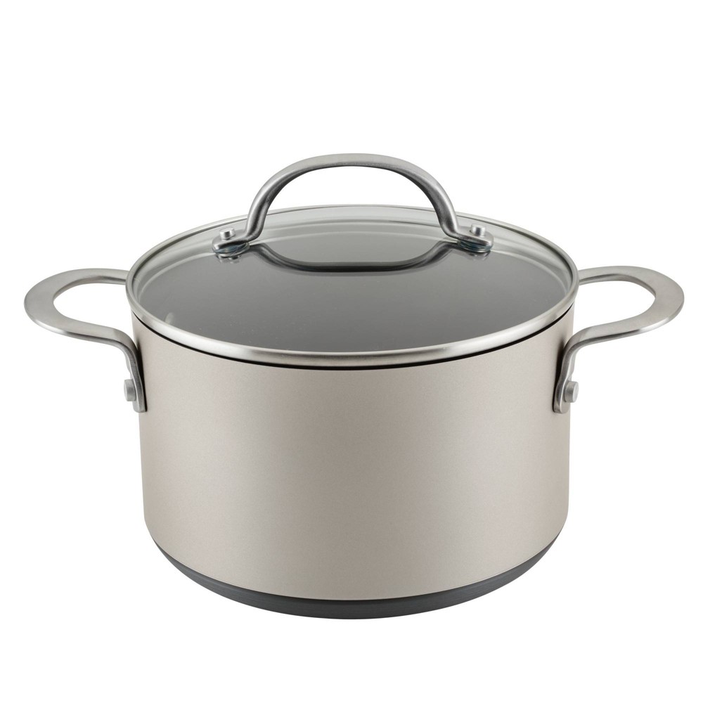 Photos - Pan Anolon Achieve 4qt Hard Anodized Nonstick Saucepot with Lid Silver 