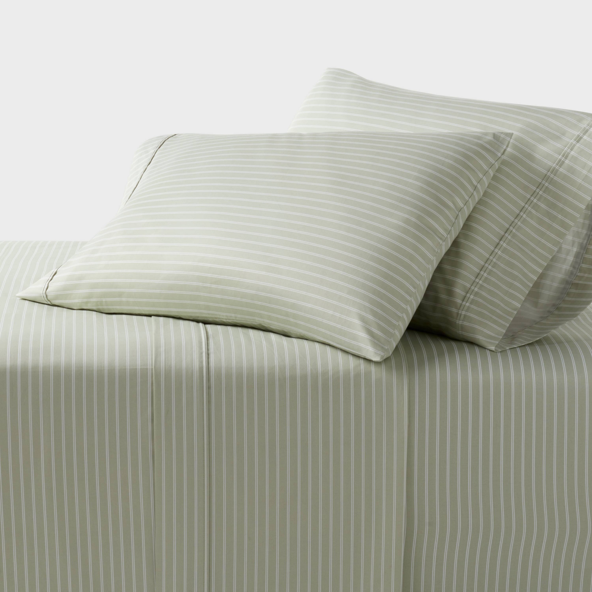 Queen 400 Thread Count Performance Sheet Set Green Stripe - Threshold™