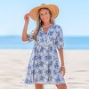 Women's Breezy Blue Floral Print Beach Dress - Cupshe - 2 of 4