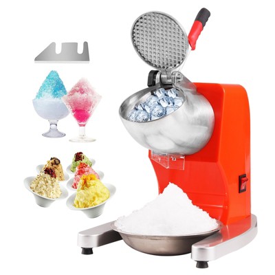 VEVOR Ice Crushers Machine, 220lbs Per Hour Electric Snow Cone Maker with 4 Blades, Stainless Steel Shaved Ice Machine with Cover and Bowl