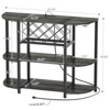 Aheaplus 47.24" Storage Wine Bottle & Glass Rack with Lights and Outlets - 3 of 4