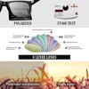 Attop Polarized Sunglasses Retro Square Design Sunglasses UV400 Fashion, Black Frame, Clear Lens - 4 of 4