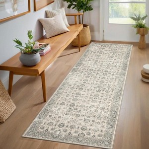 Washable Vintage Boho Area Rug for Living Room Distressed Large Oriental Accent Soft Rug Non-Slip Throw Carpet for Kitchen Office Living Room - 1 of 4